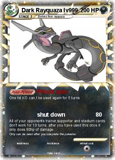 Pokemon Dark Rayquaza lv999