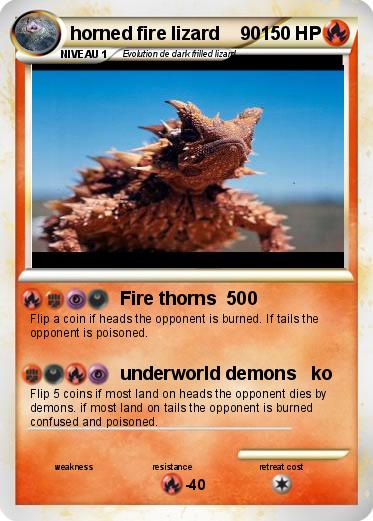 Pokemon horned fire lizard    90
