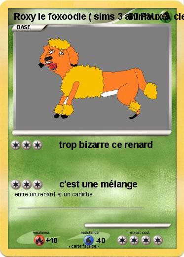 Pokemon Roxy le foxoodle ( sims 3 animaux & cie 3DS )