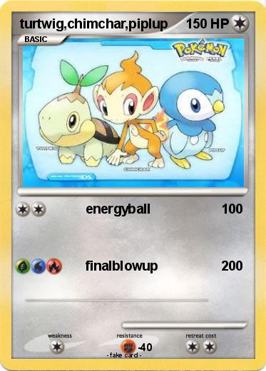 Pokemon turtwig,chimchar,piplup