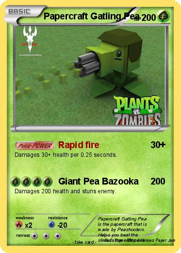 Pokemon Papercraft Gatling Pea