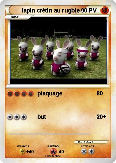 Pokemon lapin crétin au rugbie