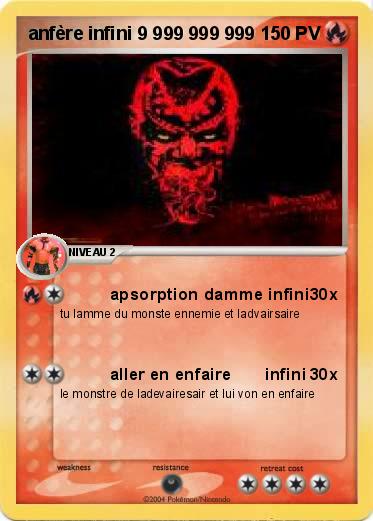 Pokemon anfère infini 9 999 999 999