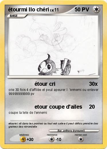 Pokemon étourmi llo chéri