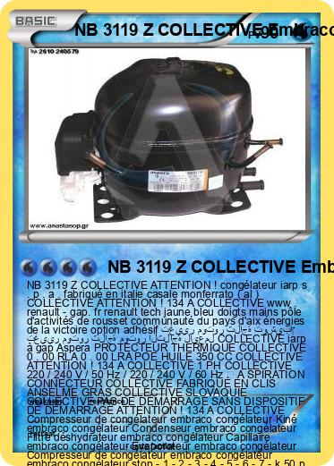 Pokemon NB 3119 Z COLLECTIVE Embraco