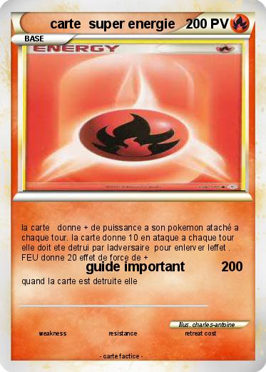 Pokemon carte  super energie