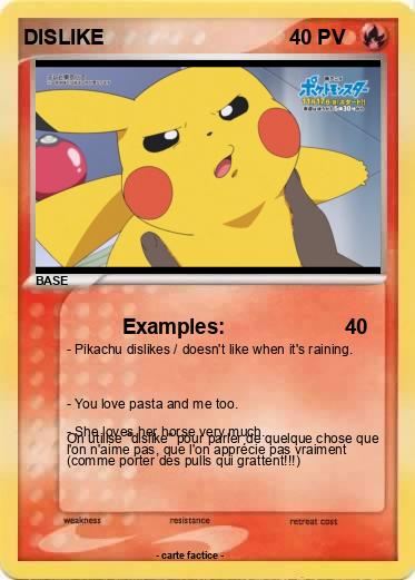 Pokemon DISLIKE