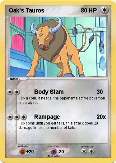 Pokemon Oak's Tauros