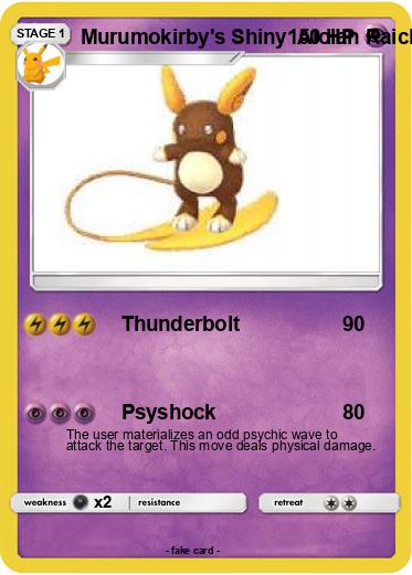 Pokemon Murumokirby's Shiny  Alolan Raichu