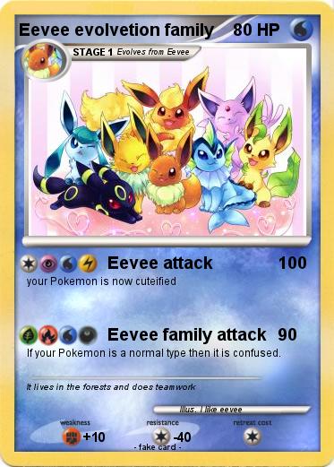 Pokemon Eevee evolvetion family
