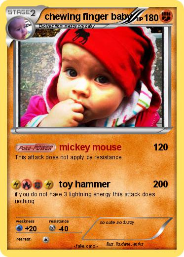 Pokemon chewing finger baby