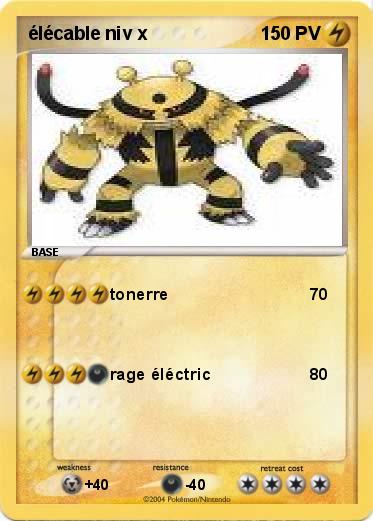 Pokemon élécable niv x