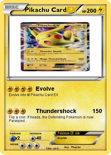 Pokemon Pikachu Card