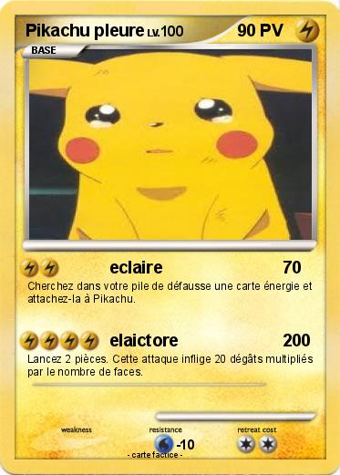 Pokemon Pikachu pleure