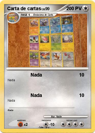 Pokemon Carta de cartas