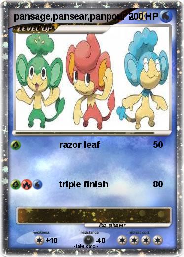 Pokemon pansage,pansear,panpour