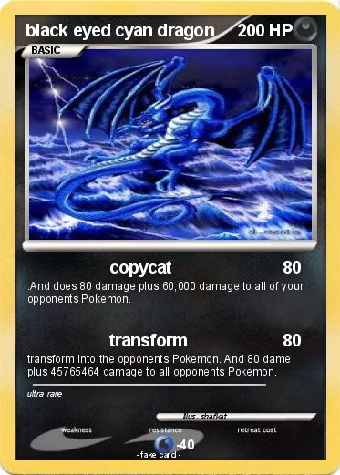 Pokemon black eyed cyan dragon