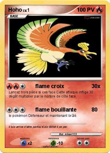 Pokémon Hoho 150 150 - flame croix - Ma carte Pokémon