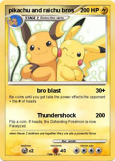 Pokemon pikachu and raichu bros
