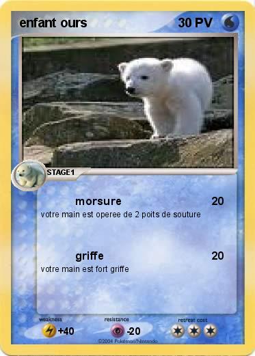 Pokemon enfant ours 