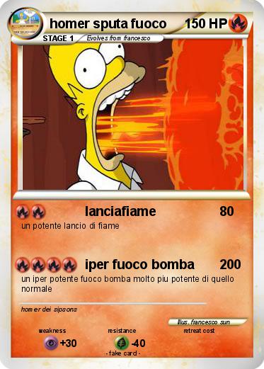 Pokemon homer sputa fuoco