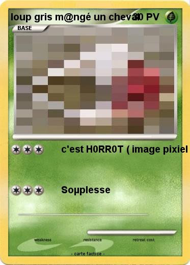 Pokemon loup gris m@ngé un cheval