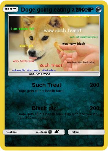 Pokemon Doge going eating a biscit