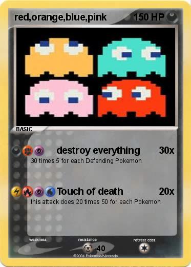 Pokemon red,orange,blue,pink