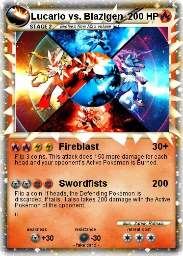 Pokemon Lucario vs. Blazigen