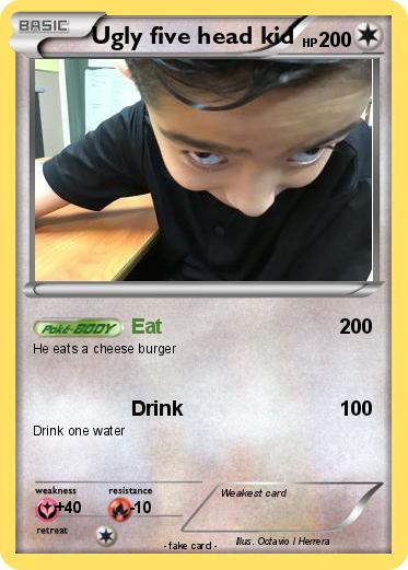 Pokemon Ugly five head kid