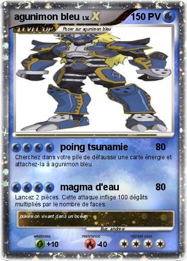 Pokemon agunimon bleu