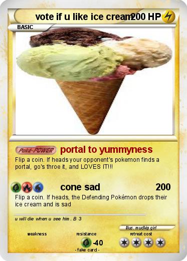 Pokemon vote if u like ice cream