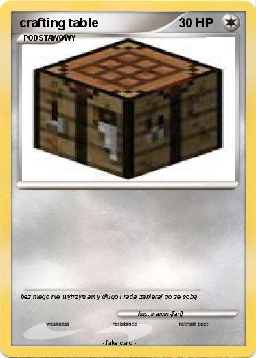 Pokemon crafting table