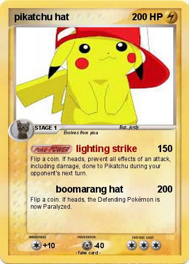 Pokemon pikatchu hat
