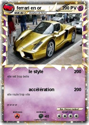 Pokemon ferrari en or
