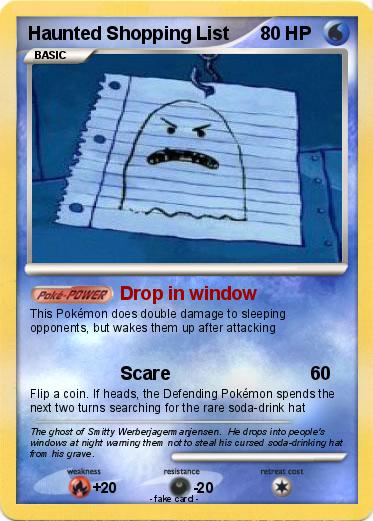 Pokemon Haunted Shopping List