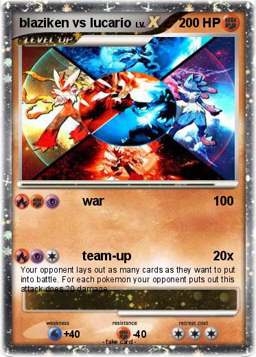 Pokemon blaziken vs lucario