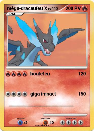 Pokemon méga-dracaufeu X