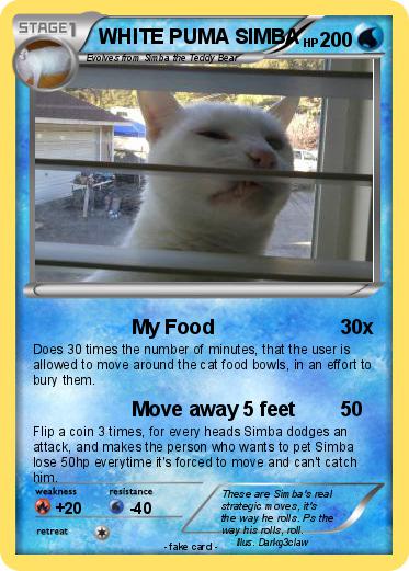 Pokemon WHITE PUMA SIMBA