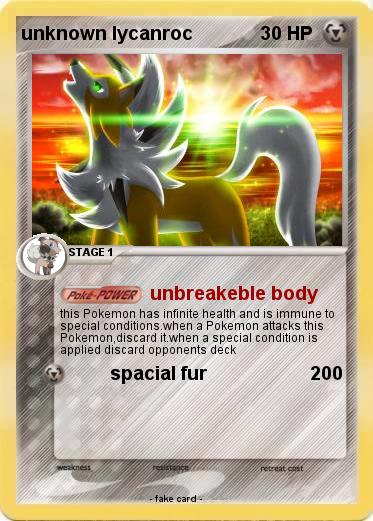 Pokemon unknown lycanroc