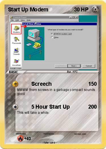 Pokemon Start Up Modem