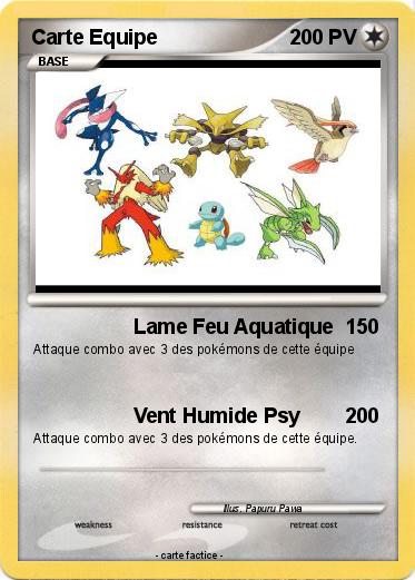 Pokemon Carte Equipe