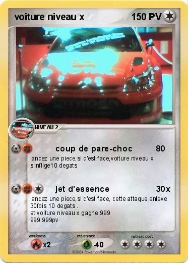 Pokemon voiture niveau x