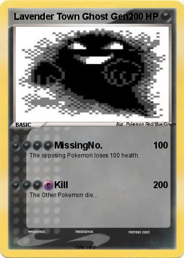 Pokemon Lavender Town Ghost Gen I