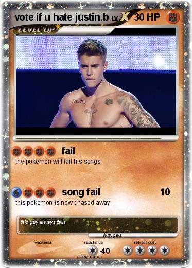 Pokemon vote if u hate justin.b