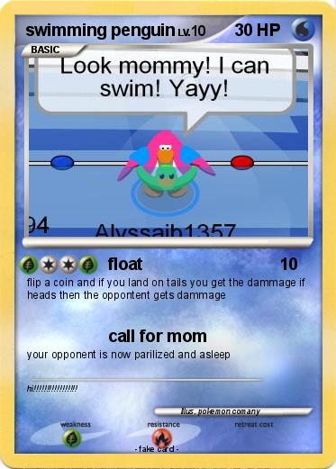 Pokemon swimming penguin