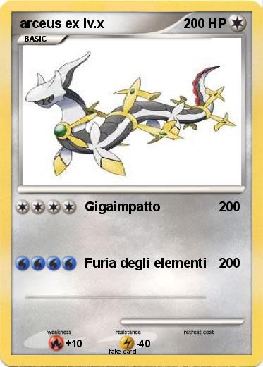 Pokemon arceus ex lv.x