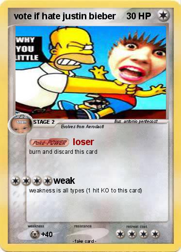 Pokemon vote if hate justin bieber
