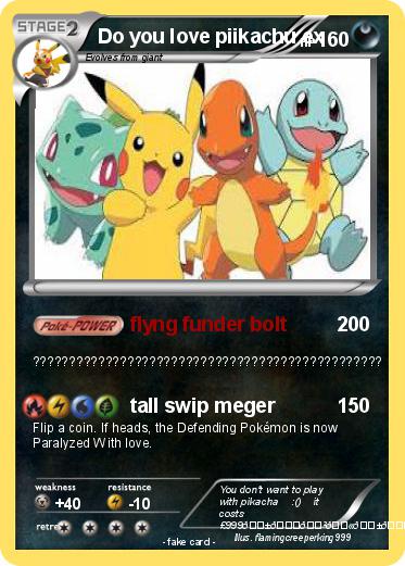 Pokemon Do you love piikachu ex