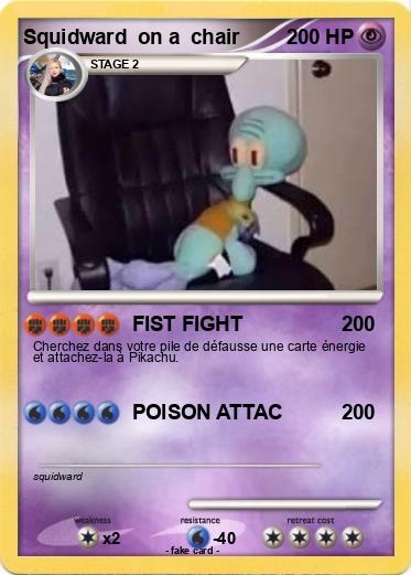 Pokemon Squidward  on a  chair